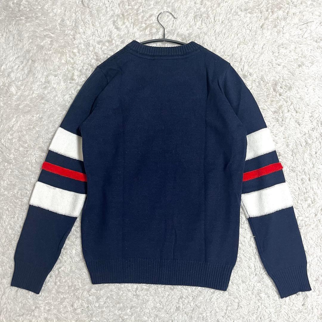 ニューバランス ゴルフウェア ニット セーター L相当 防風防寒 ビッグロゴ