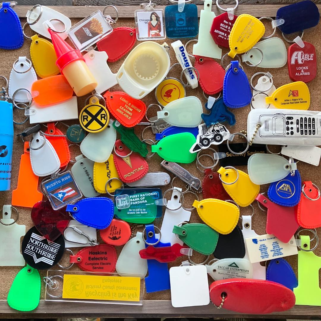 アメリカのキーリング80個★vintage／まとめ売り／企業物／ノベルティ／広告