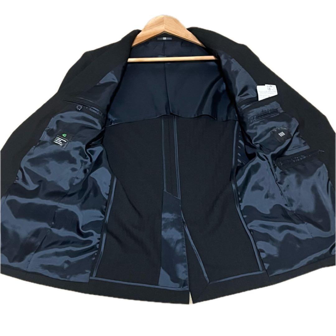 【未使用級】スーツセレクト 4S 3ピース スーツ Y6 黒 ストライプ 24年