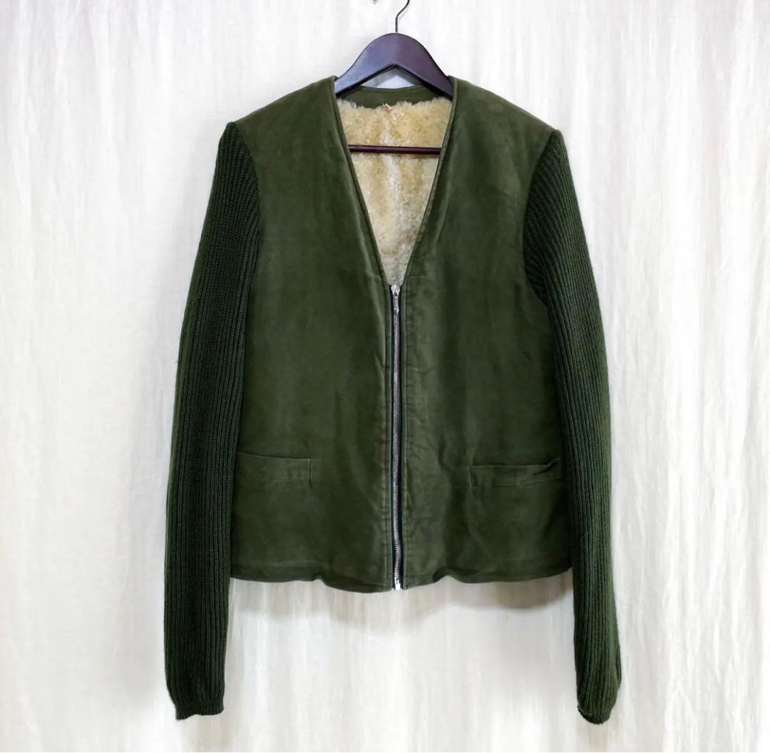 60s フレンチヴィンテージ ニット ムートン サーヴァントジャケット