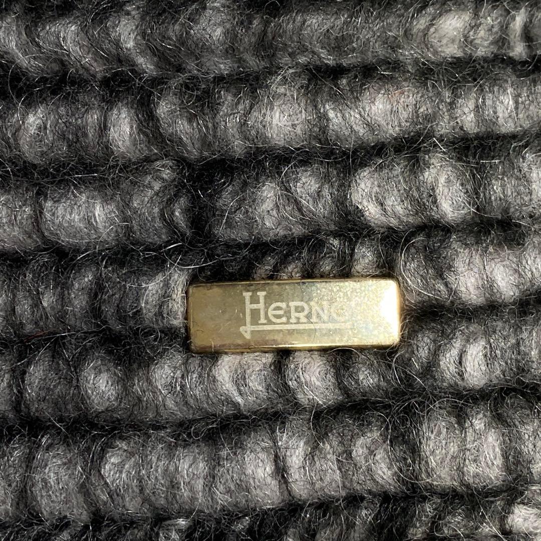 美品♡HERNO モヘヤウール シャギー 比翼ステンカラーコート 厚手生地