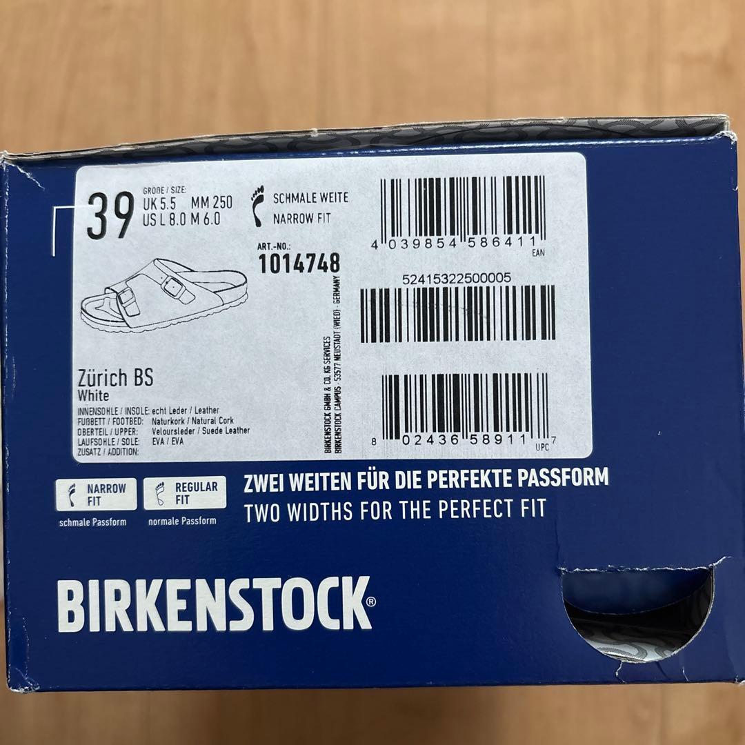 BIRKENSTOCK ビルケンシュトック　チューリッヒ　39 ホワイト