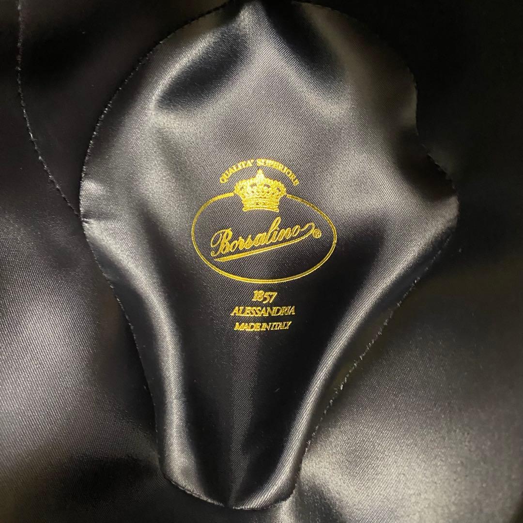 [未使用]Borsalinoボルサリーノラビット中折れハット59ワインレッド箱付