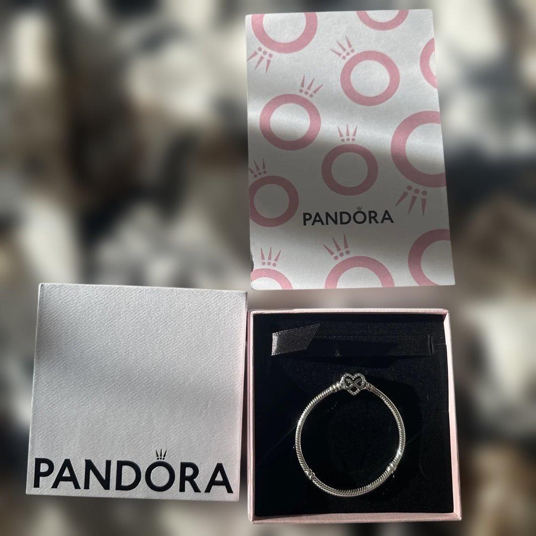 PANDORA Momentsスパークリングインフィニティハートクラスプ16㎝