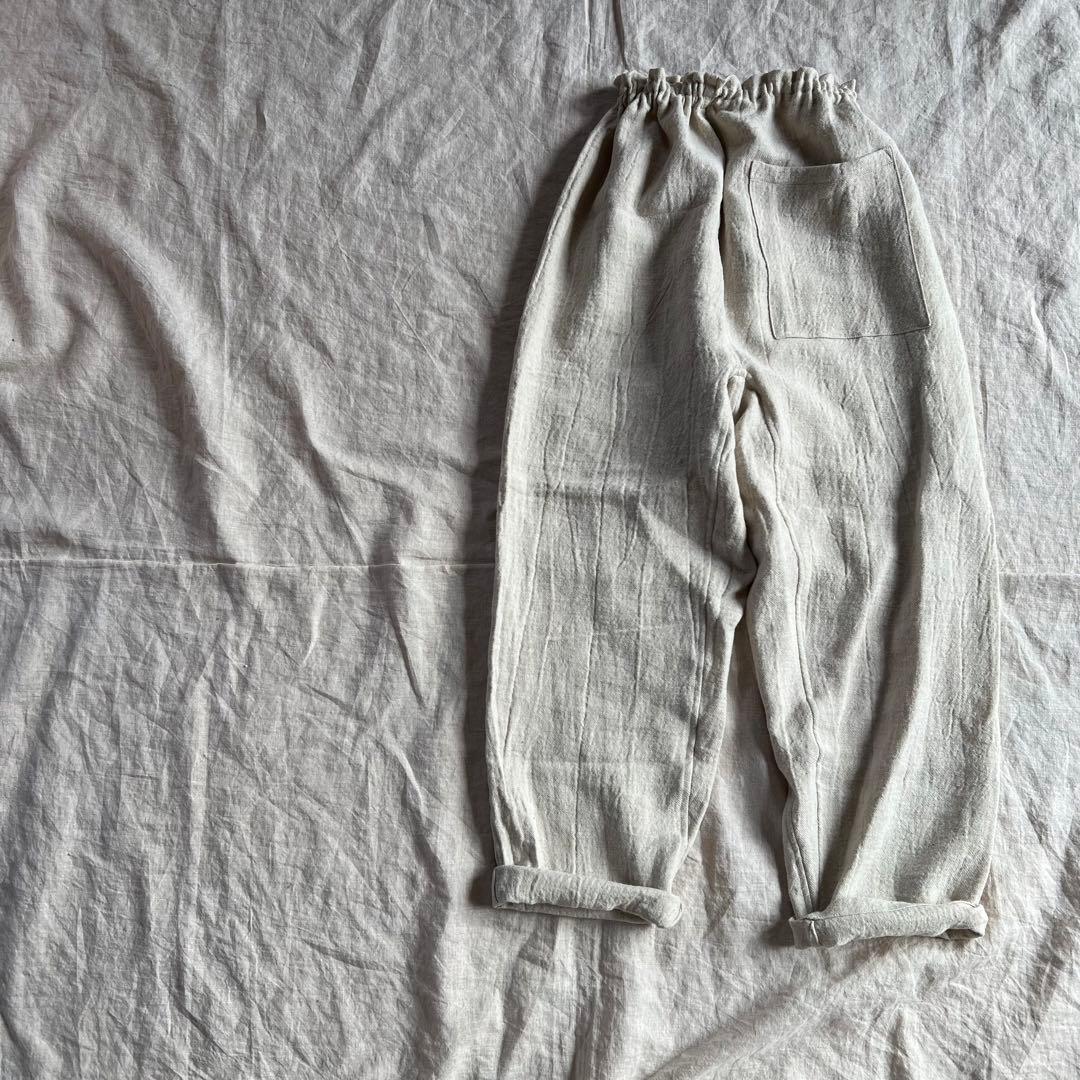 リネンウールのもんぺ　きなり　長め