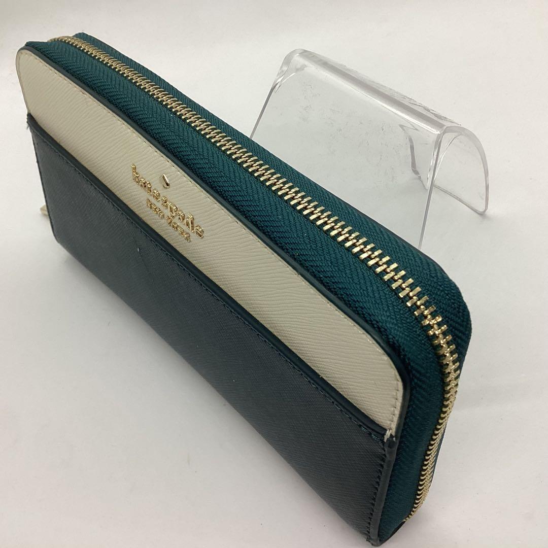 Kate Spade バイカラー　ラウンド　ファスナー長財布
