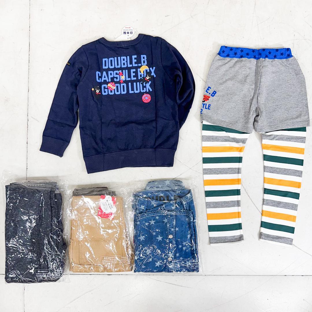 S*ね様 K9114 ミキハウス ダブルビー シャツ パンツ 5枚 セット 11