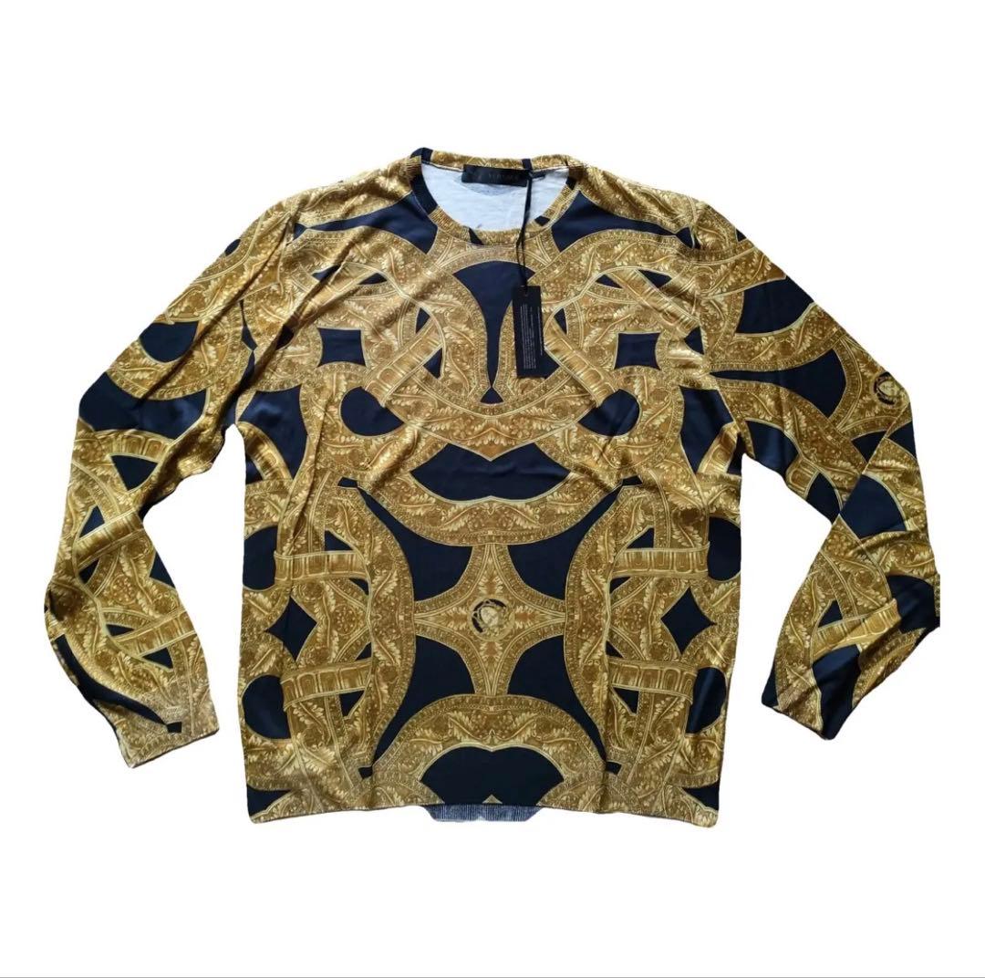 VERSACE ゴールドパターン 長袖Tシャツ 52