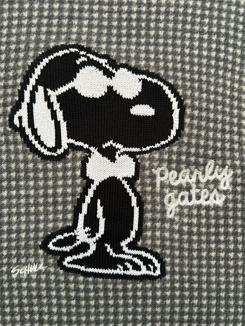 美品 パーリーゲイツ スヌーピー ニット サイズ2 千鳥柄 ウール100%