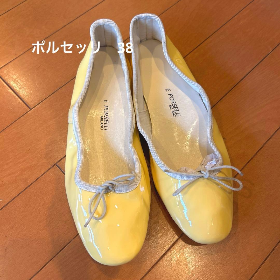未使用　ポルセッリ　バレエシューズ　フラットシューズ　38