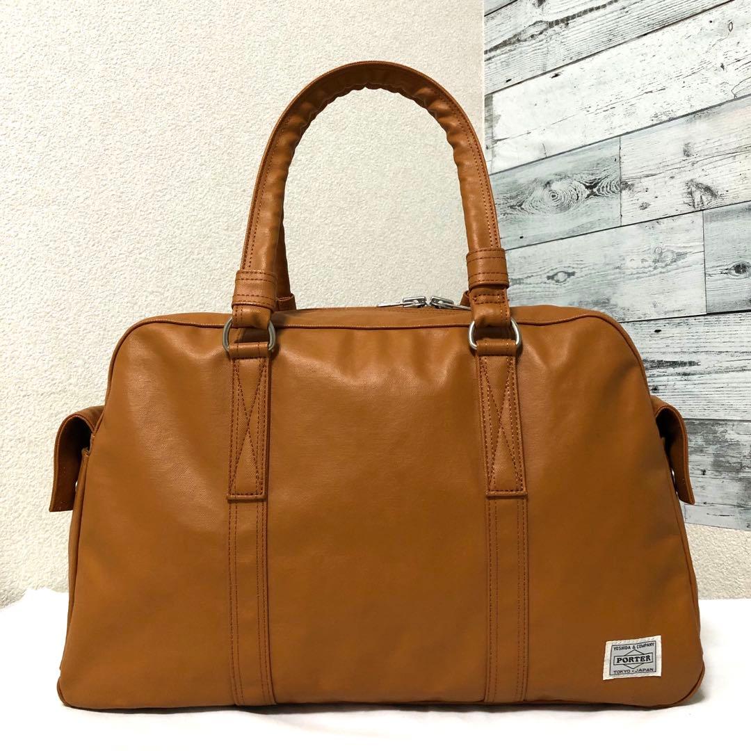 美品✨人気 ポーター フリースタイル ミニボストンバッグ 大容量 キャメル
