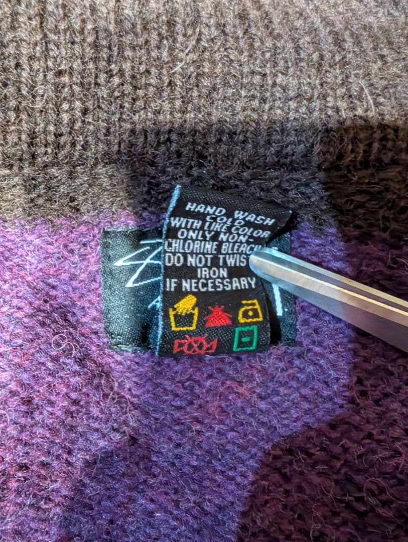 STUSSY AUTHENTIC 00s初期 ウールニット　フルジップ M