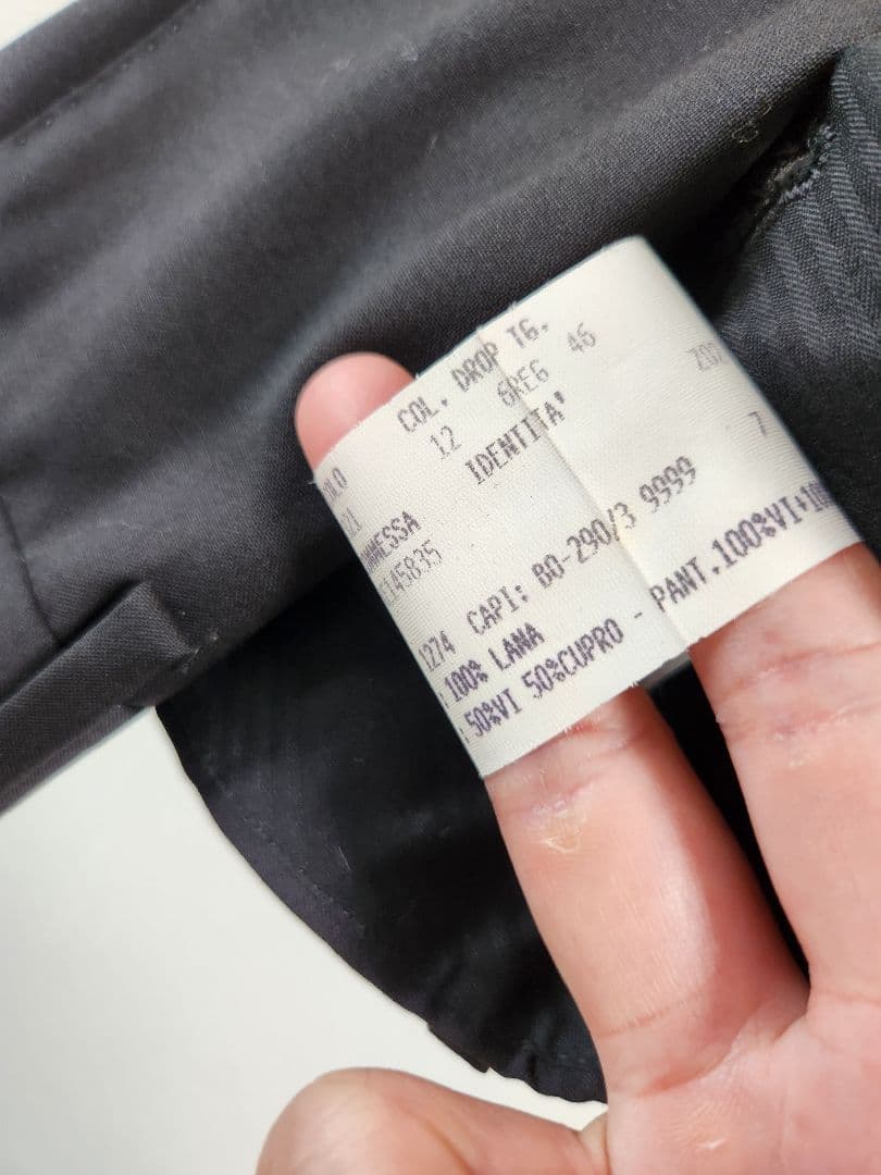 LARDINI ウールスーツ ブラック 46　ロロ・ピアーナ