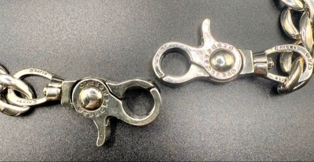 silver925刻印あり　クロスウォレットチェーンプレーンチェーン