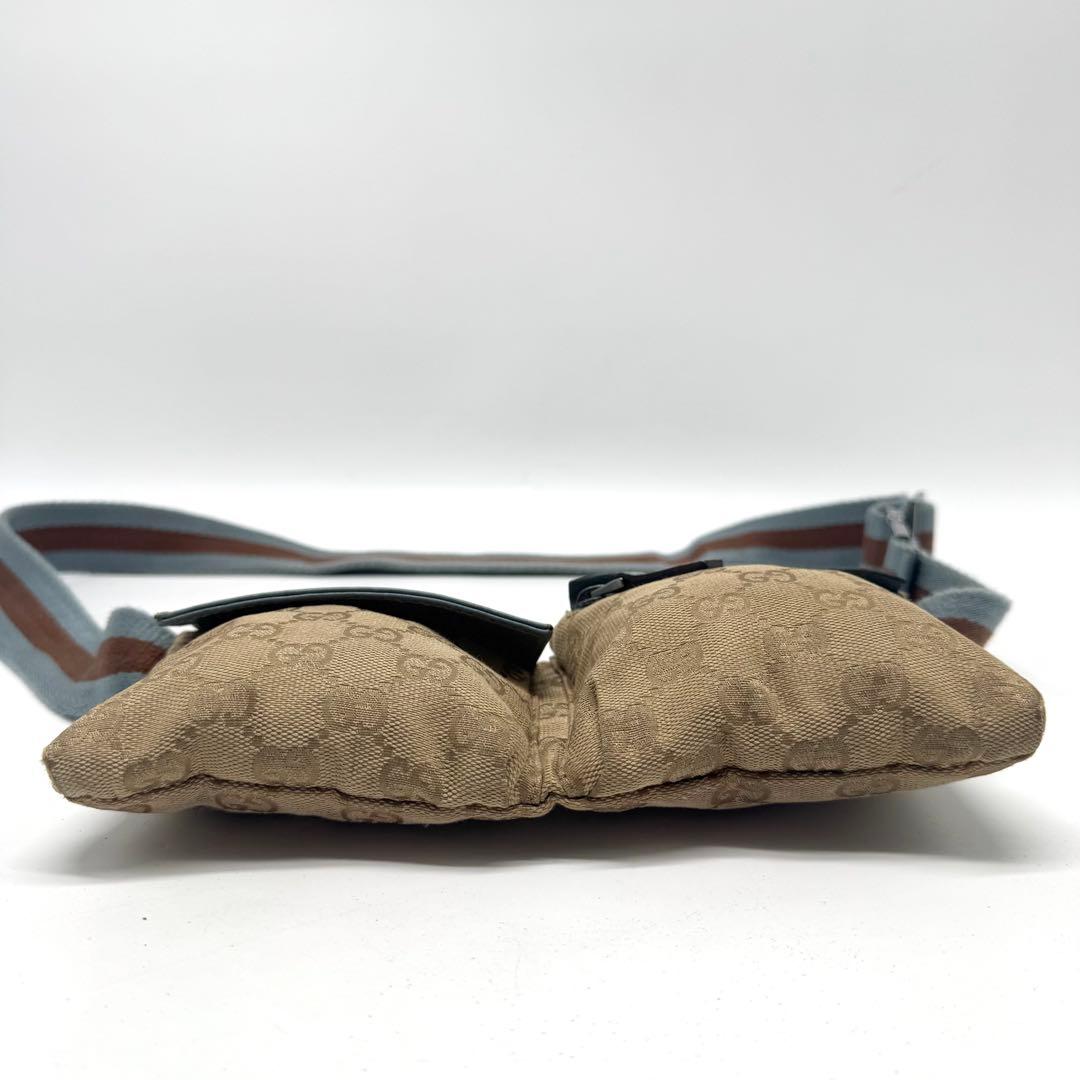 【極上美品✨】グッチ GGキャンバス ボディバッグ ウエストバッグ 角スレ無し