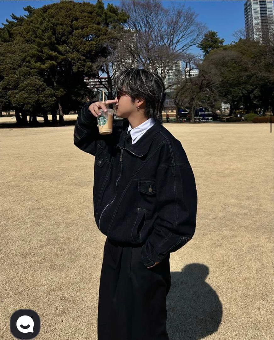 ダークブルー ジップアップ デニムジャケット完売品