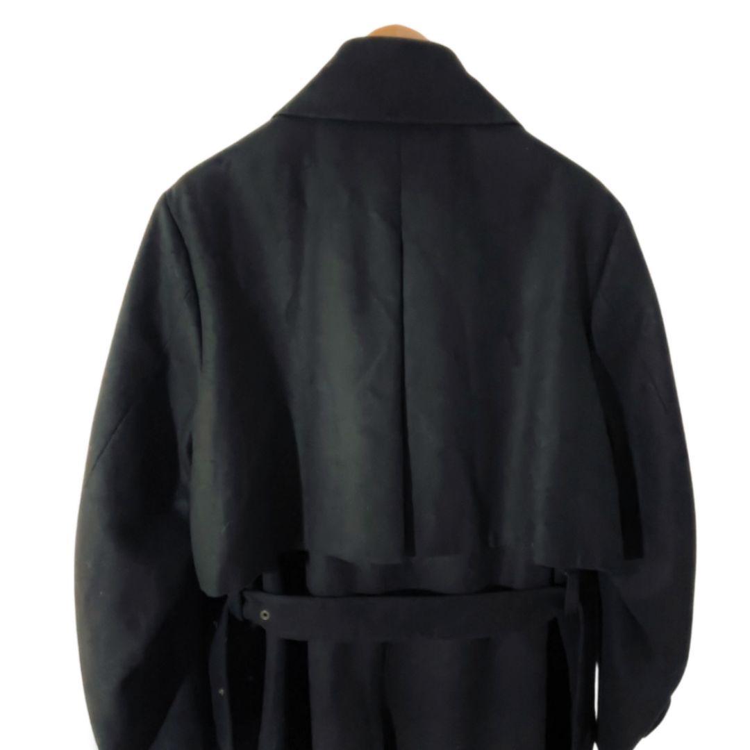 ETHOSENS エトセンス ウール トレンチ コート ダブル ブラック