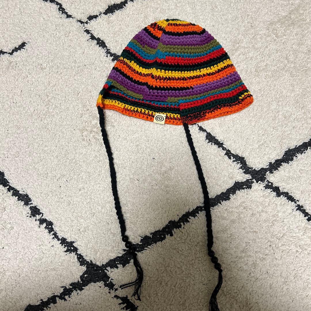 【限定値下中】sol Hand-knitted Border Hat Multi