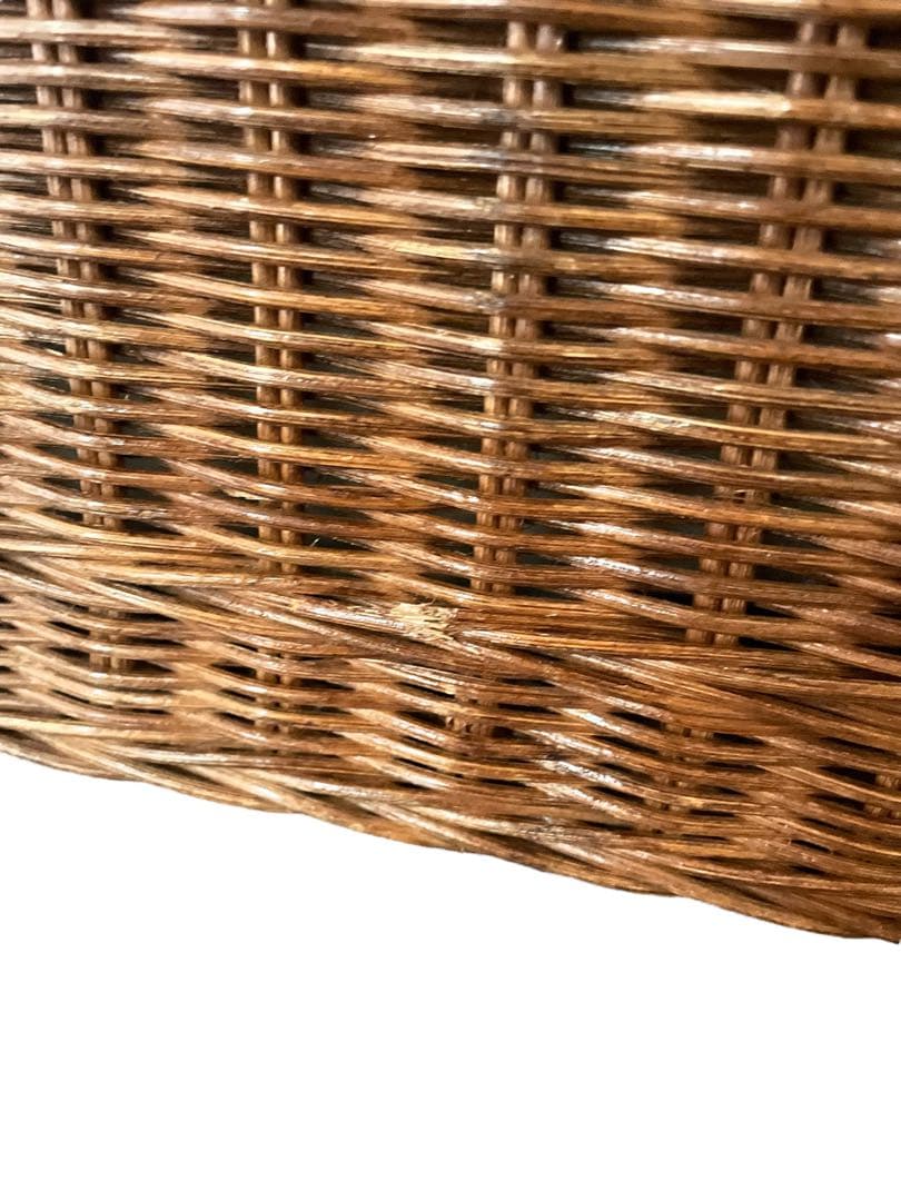 HR816 籐　ビンテージ　ラタン 大型収納 トランク蓋付き収納