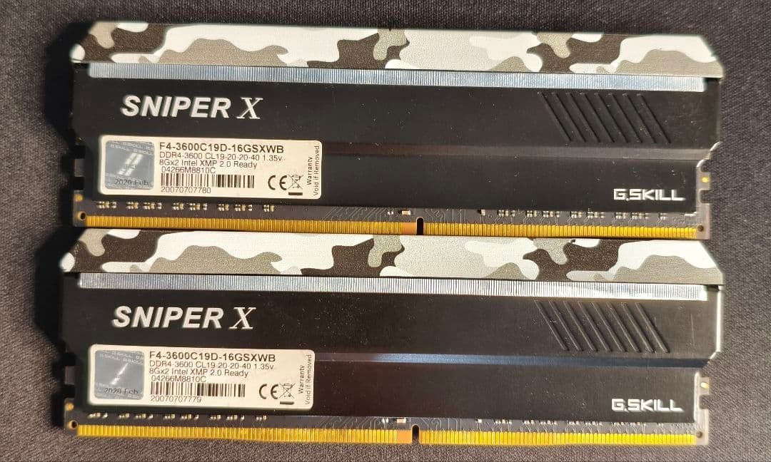 メモリ　DDR4 3600MHz 8GB×2 16GB