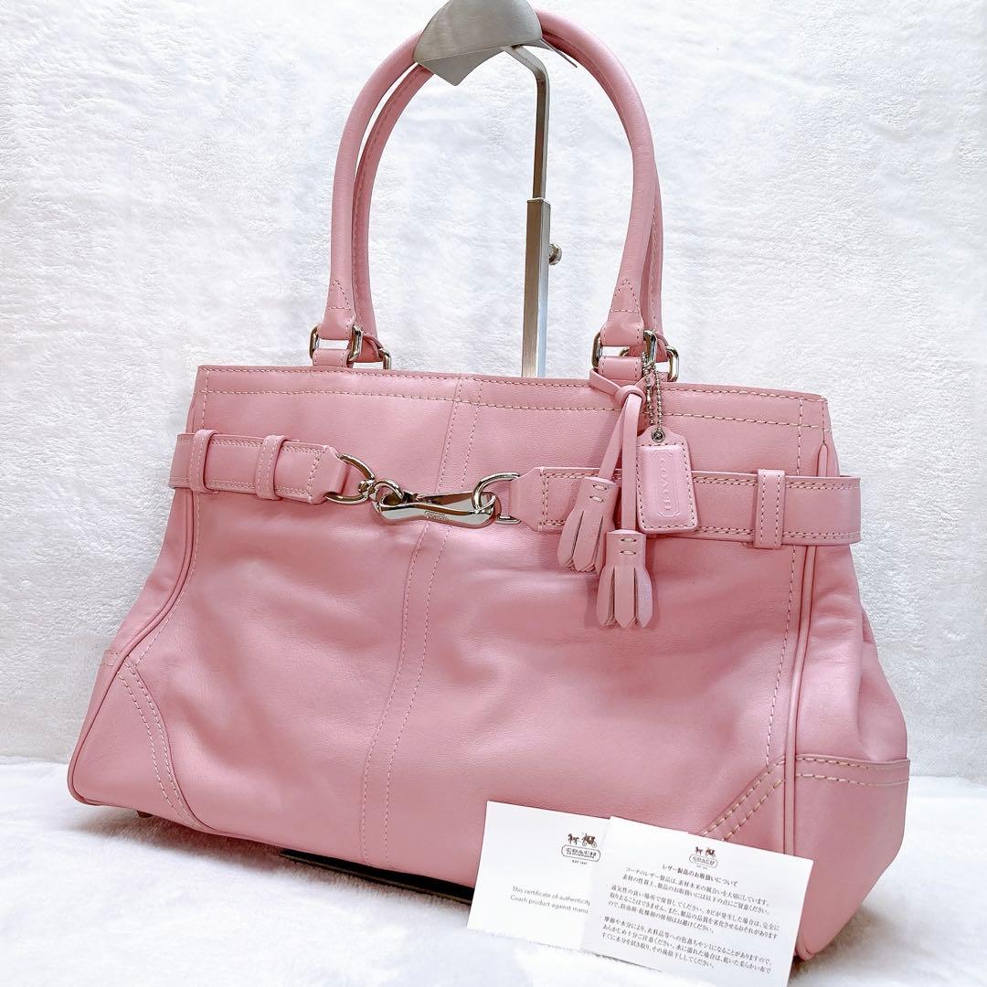 ✨美品✨COACH コーチ トートバッグ 金具 ジャッキー ピンク y2k