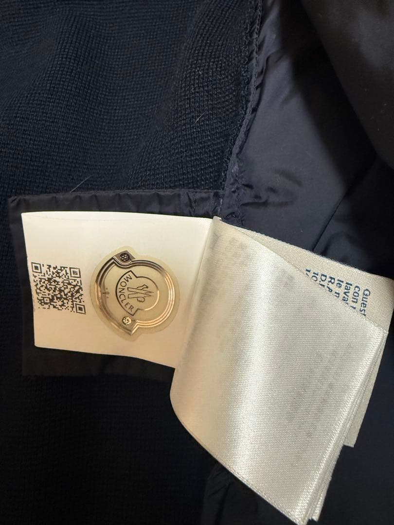 MONCLER ネイビー ニットダウン　L　ハイブリッド