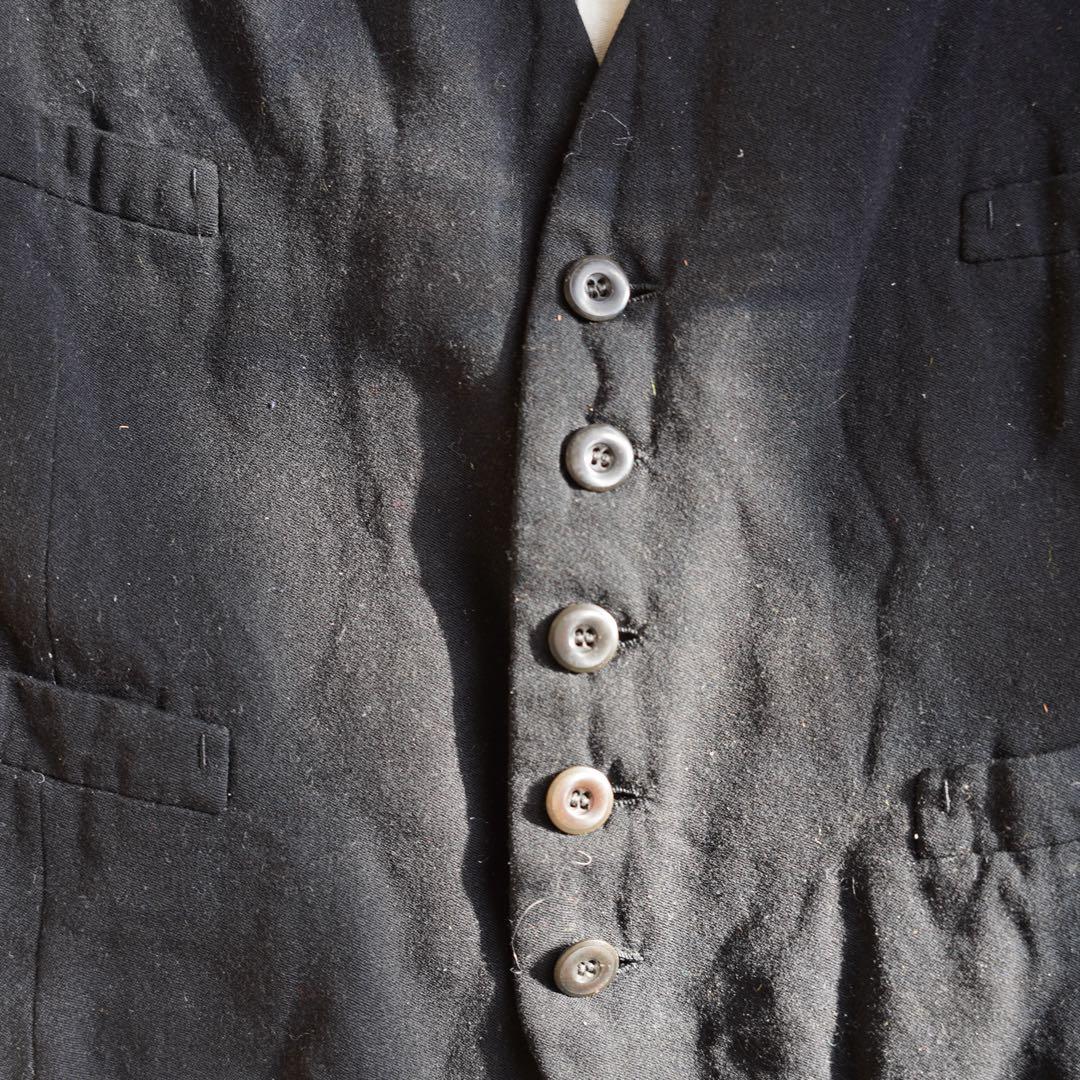 フランスヴィンテージ1920〜30s ウールベスト ジレ シンチバック