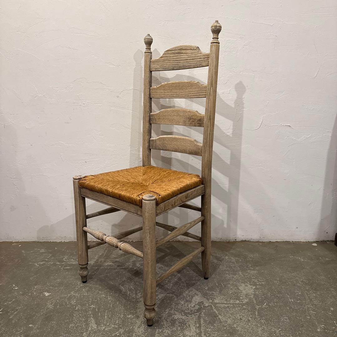 CASAダイニングチェア　カフェチェア　藁座面　剥離