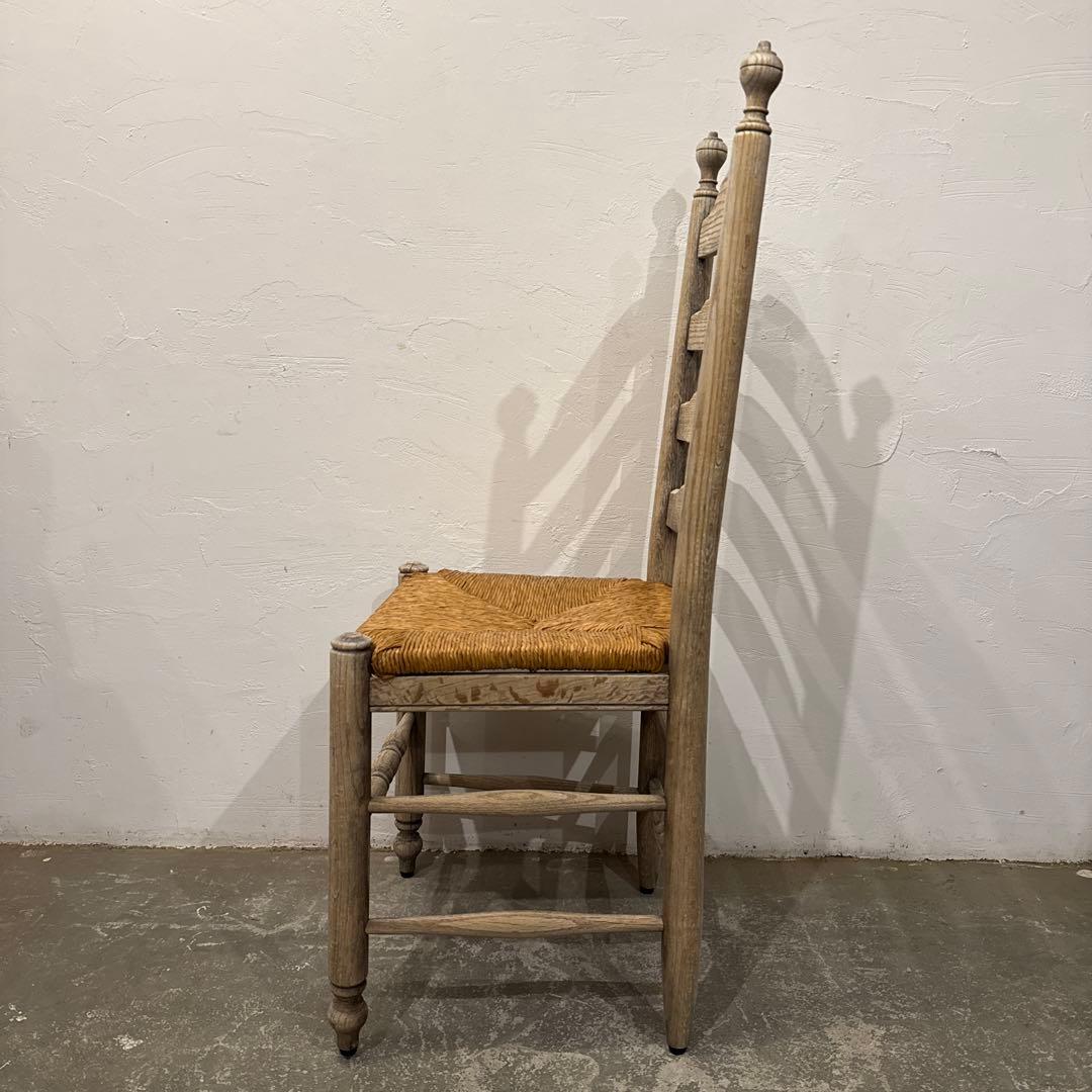 CASAダイニングチェア　カフェチェア　藁座面　剥離