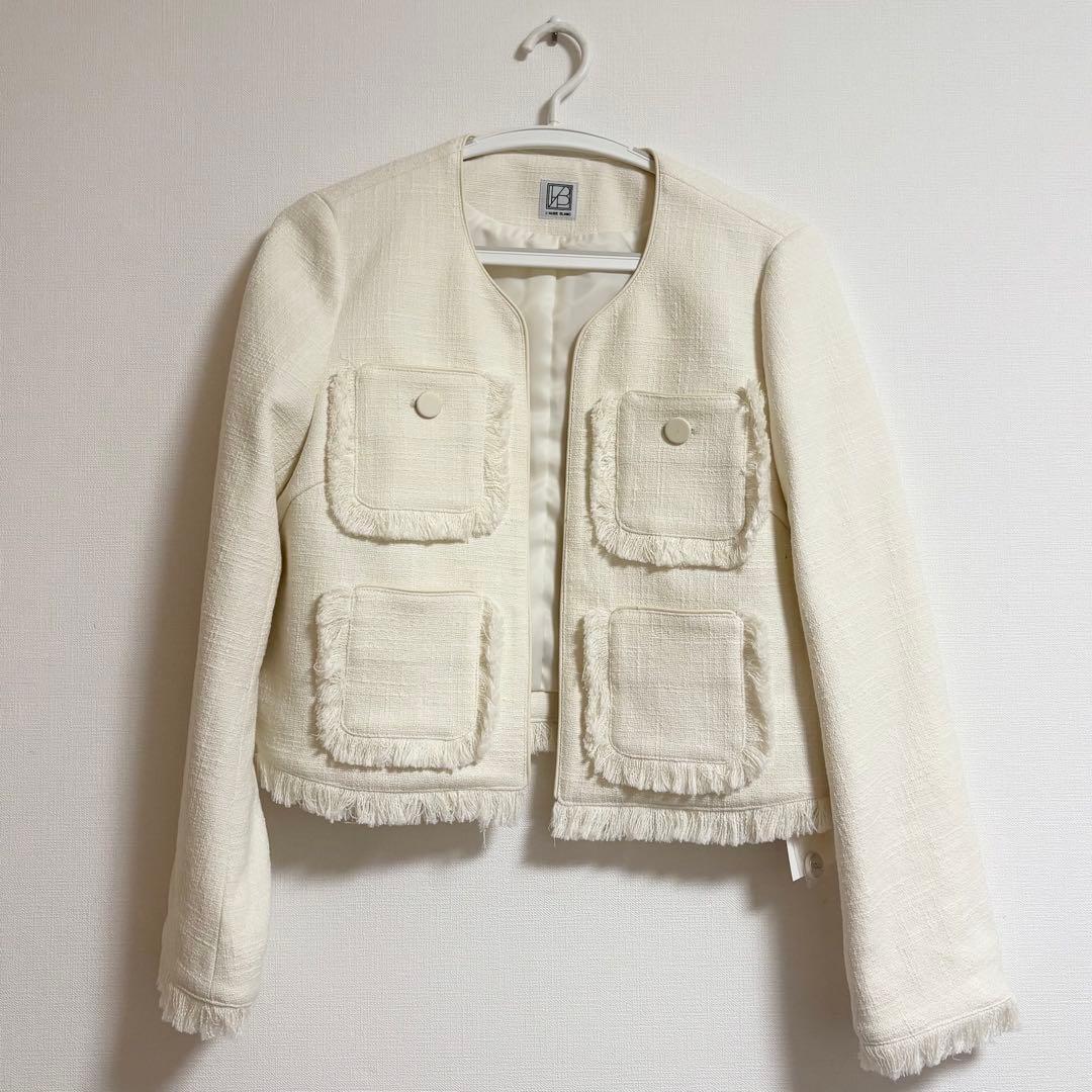 ジャケット・アウター laubeblanc Fringe tweed Jacket