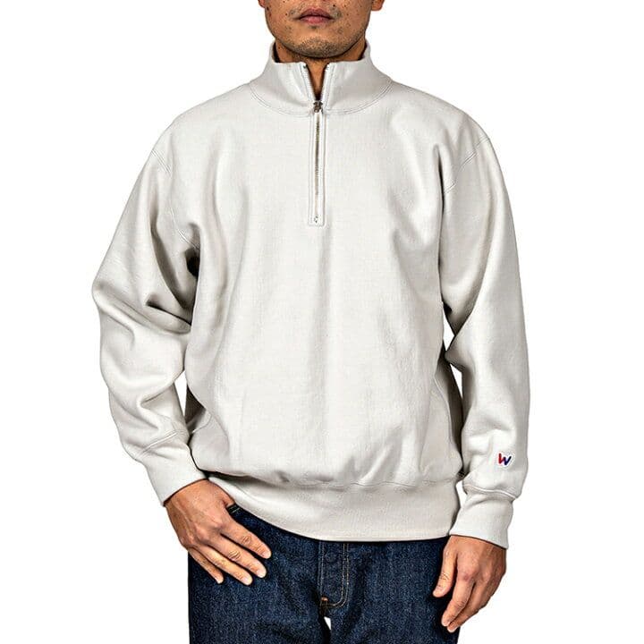 Workers ワーカーズ ハーフジップスウェット ホワイトグレー