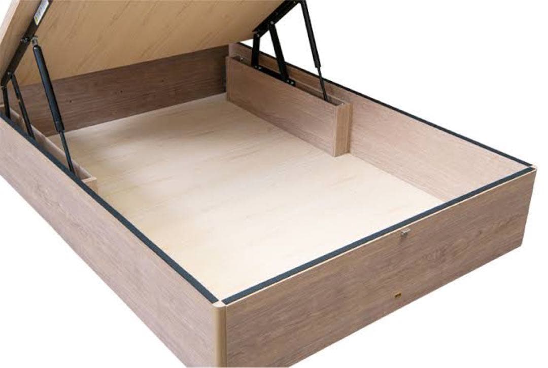 シモンズ　跳ね上げ式ベッドフレーム　深型　グレージュ