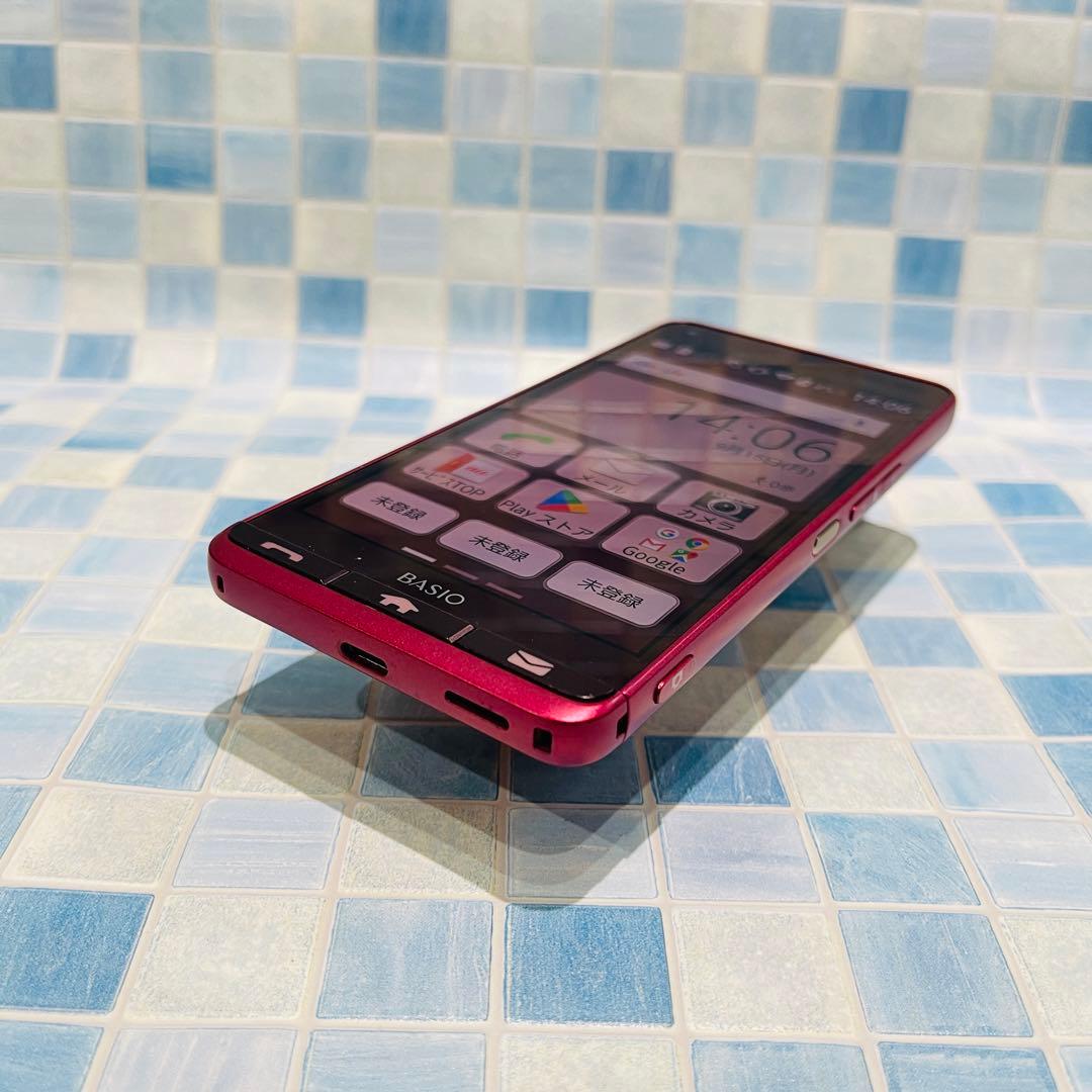 au SIM BASIO3 32GB レッド 電池良好