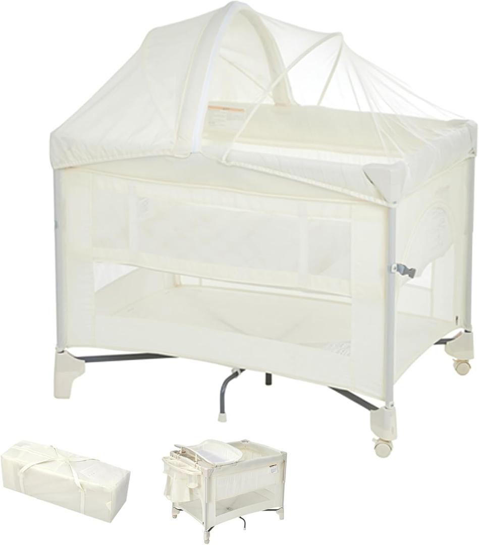 こ*ぶ様 25567　値下げOK　ベビーベッド ワンタッチ式 折りたたみ プレイ