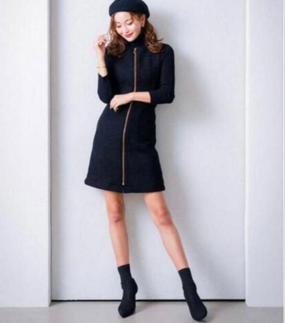 sheller フロントZIPワンピース