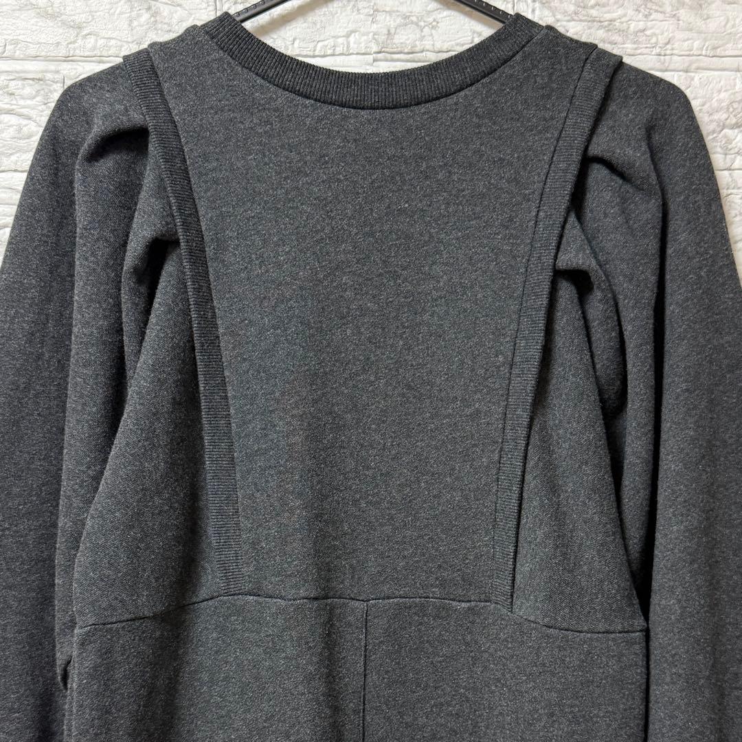 ADAM ET ROPÉ バルーンスリーブスウェットワンピース　チャコール F