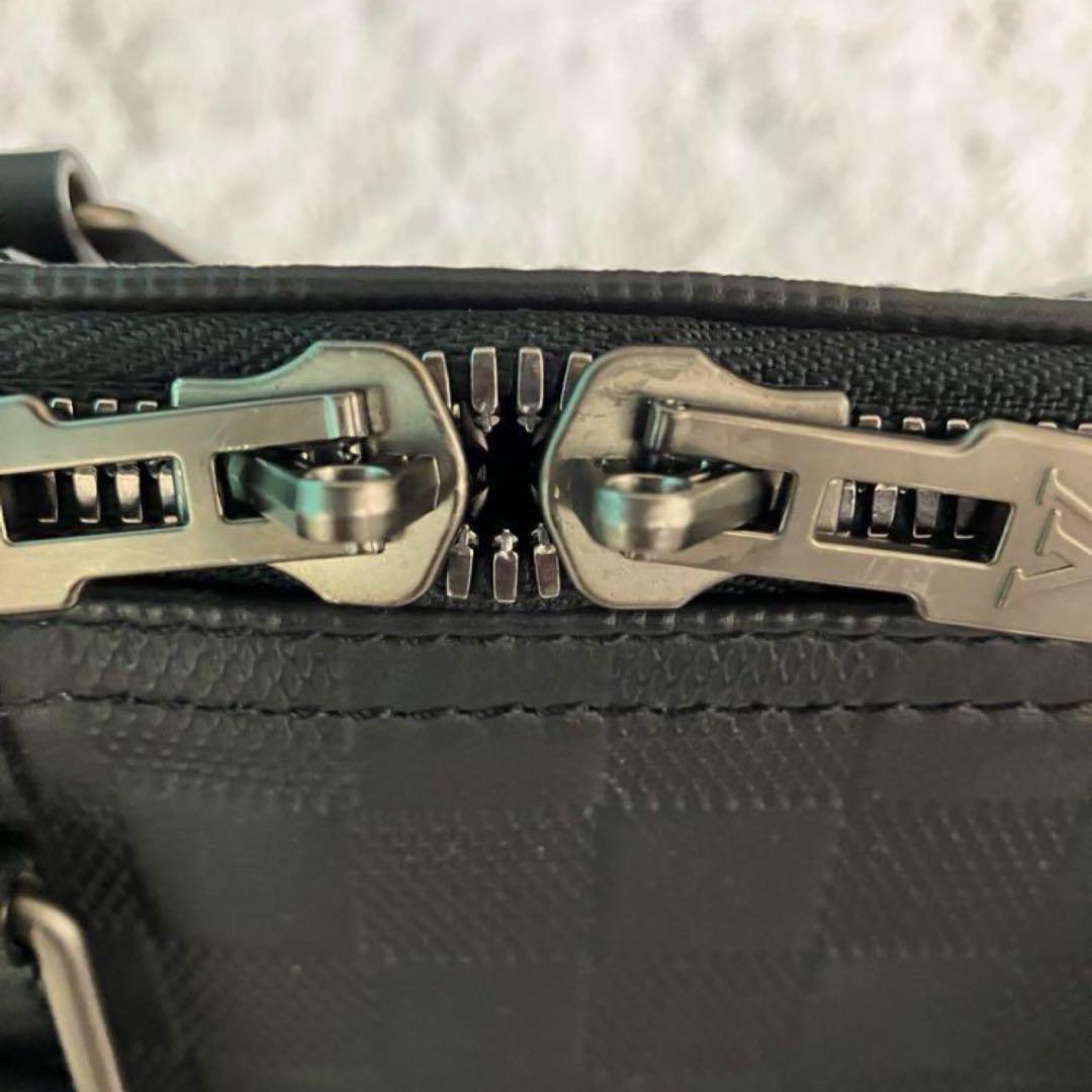 超美品　ルイヴィトン　ダミエ・アンフィニ　キーポル・バンドリエール45 オニキス