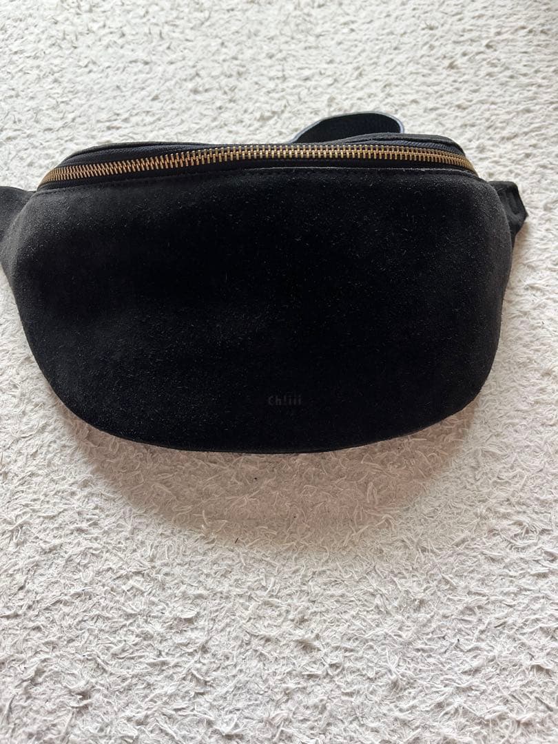 chiiiibag ブラック スエード ウエストバッグ