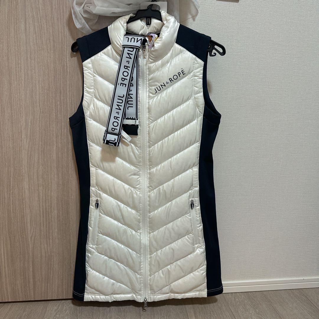 JUN & ROPE’ ダウンベストワンピース　ホワイト/ネイビー