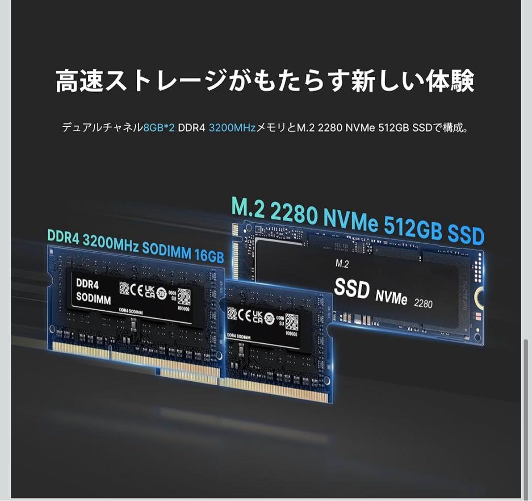 510690インテル ミニPC i5 12600H BOSGAME P2Lite