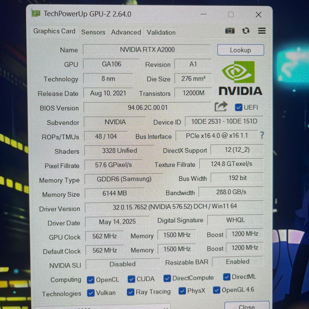 RTX A2000 6GB マイニング落ち