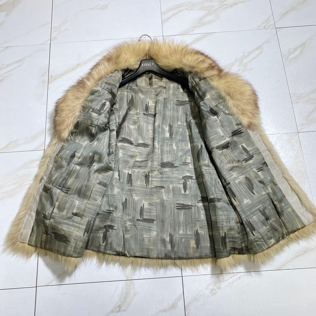 希少♡ヴィンテージ 高級毛皮 ゴールデンフォックスファーコート ショールカラー