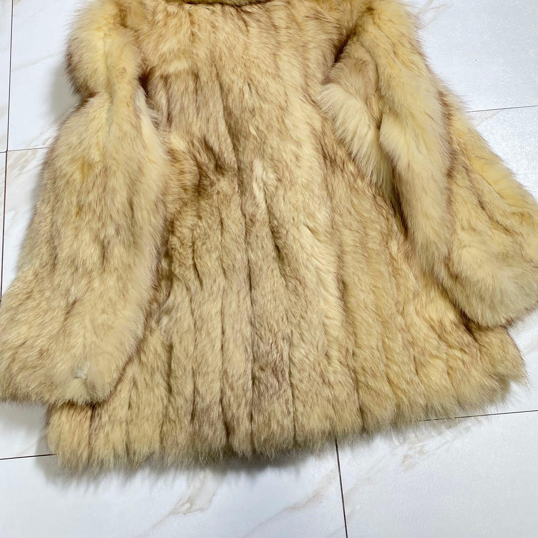 希少♡ヴィンテージ 高級毛皮 ゴールデンフォックスファーコート ショールカラー