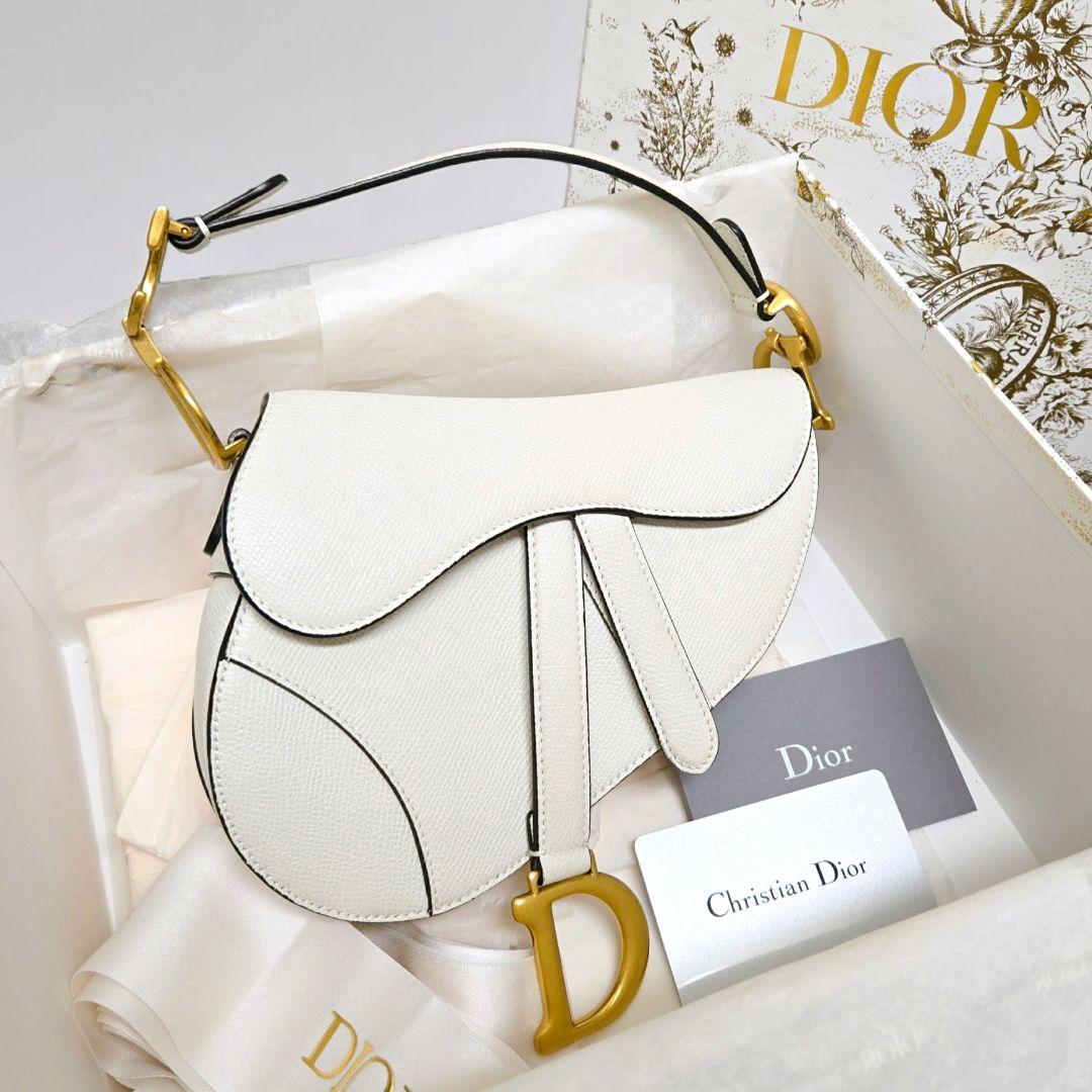 ほぼ未使用✨ディオール サドルバッグ ミニ ハンドバッグ ホワイト