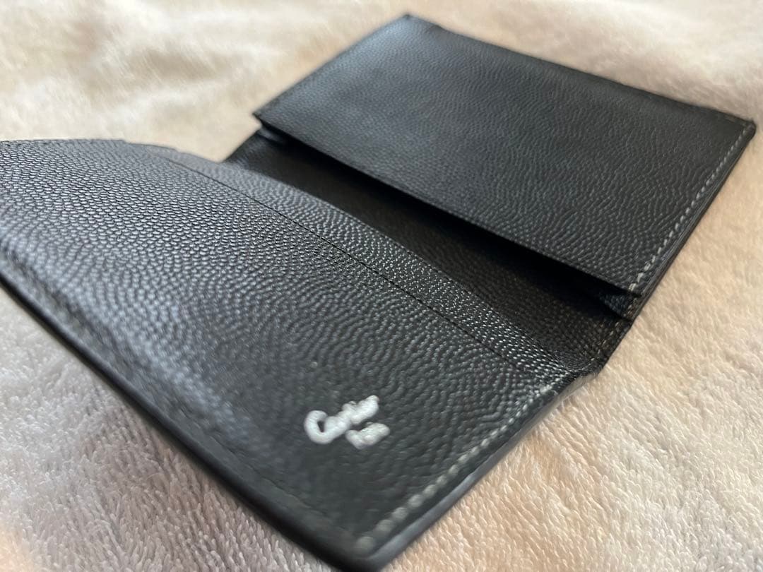 【美品】カルティエ カードケース 名刺入れ　ブラックレザー シルバー金具