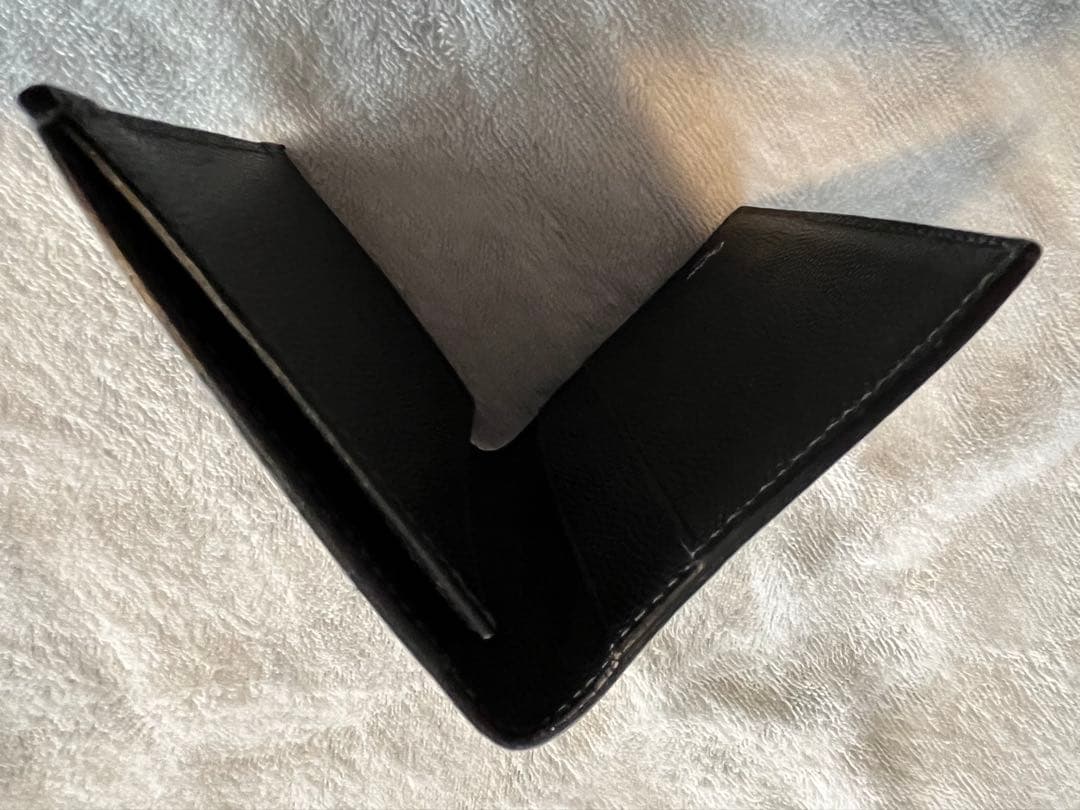 【美品】カルティエ カードケース 名刺入れ　ブラックレザー シルバー金具