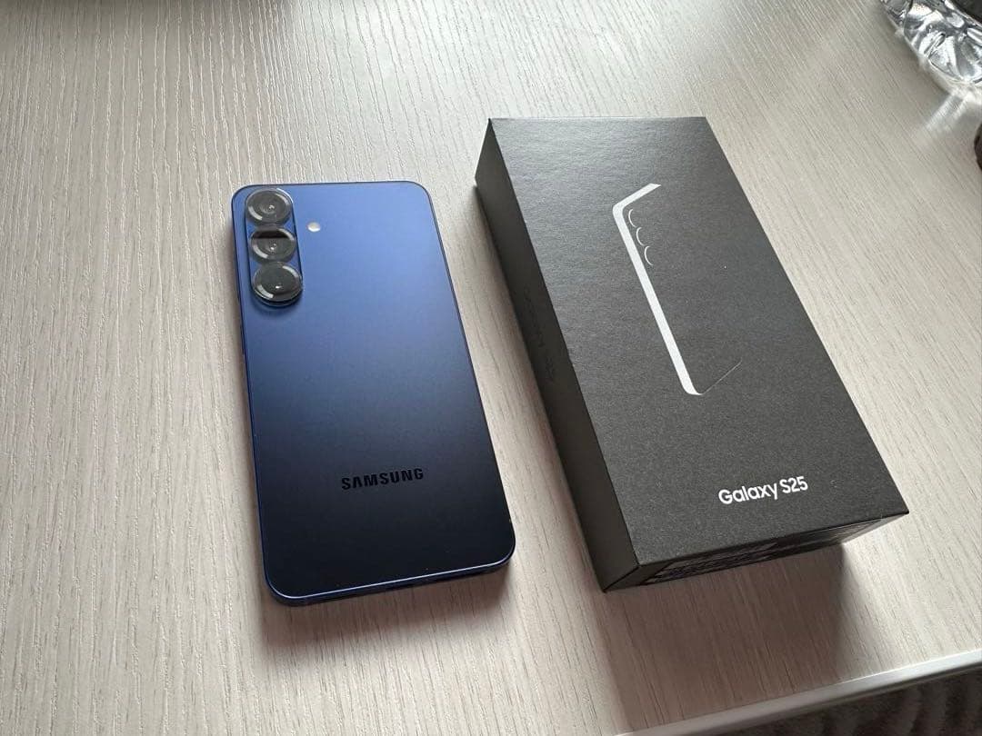 Galaxy S25 ネイビー（SIMトレイ無し） 箱付き+ケース&フィルム