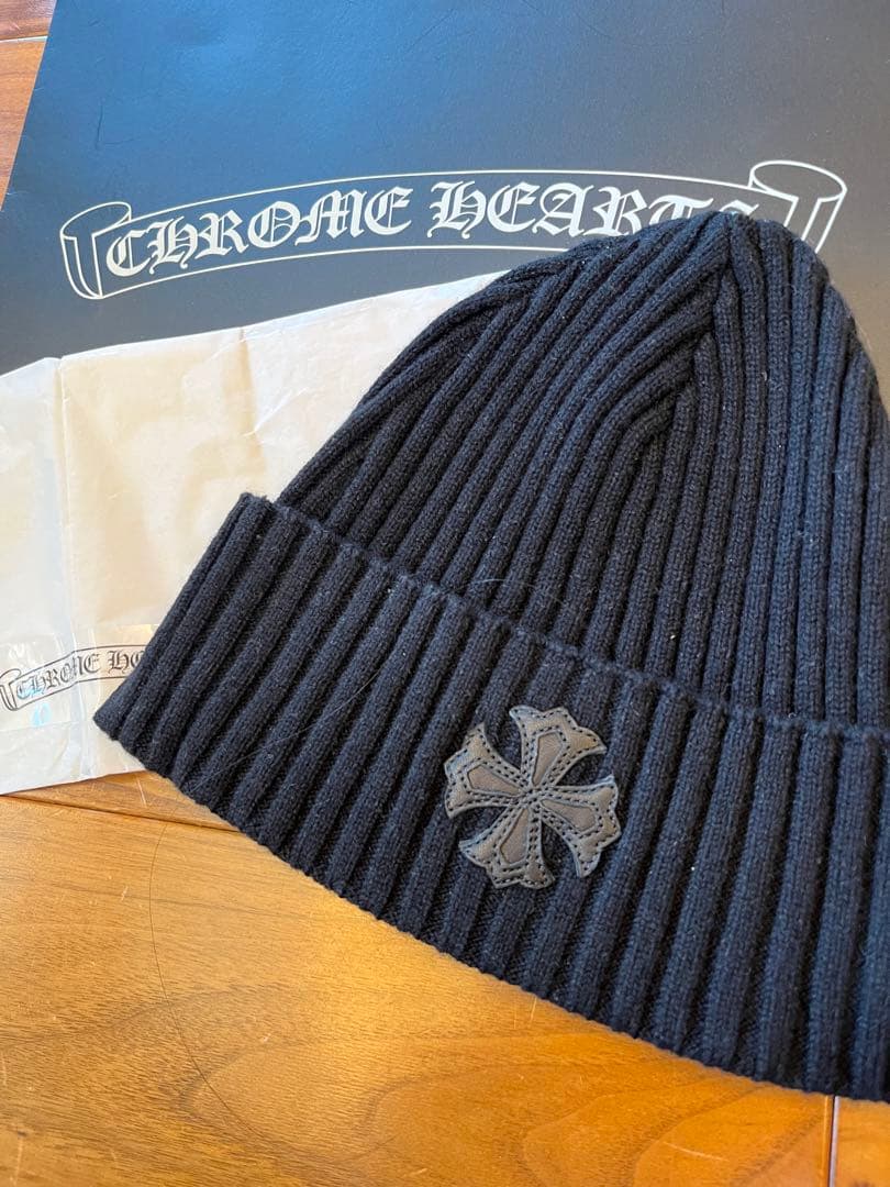 【新品】CHROME HEARTS カシミア　ビーニー　クロスパッチ