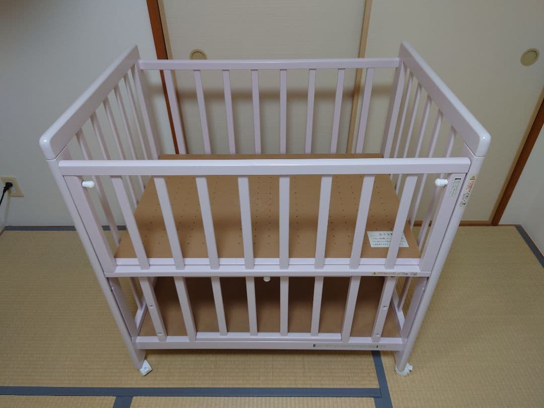 送料込 ミニベビーベッド あわイロ あわいピンク グランドール