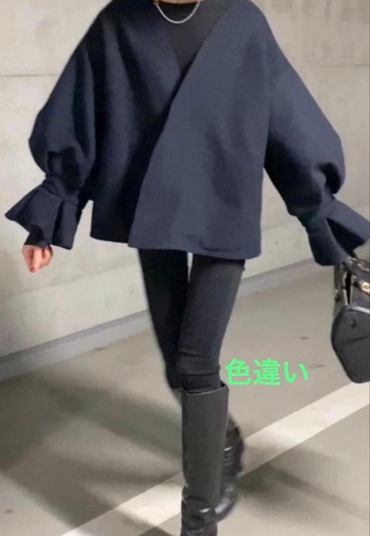 S様　ヌル　null. フラワースリーブ　ショート　ジャケット　グレー　コート